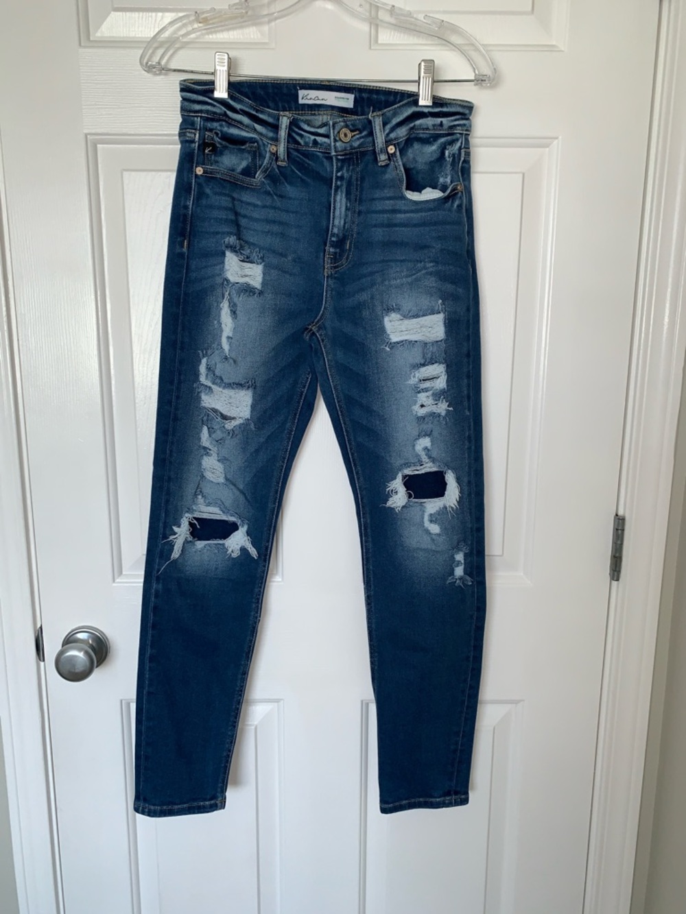 KanCan Distressed Dark Blue Skinny Jeans Size 28